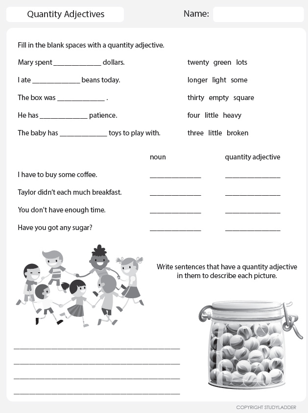 Adjectives Of Quality And Quantity Worksheets For Grade 3