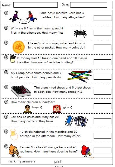 primary school problem solving questions