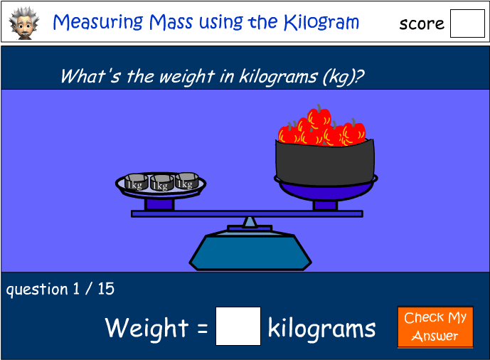 Measuring mass using the kilogram (kg)