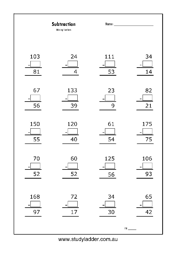 Subtraction Of Two Digit Numbers With A Missing Number Studyladder Interactive Learning Games