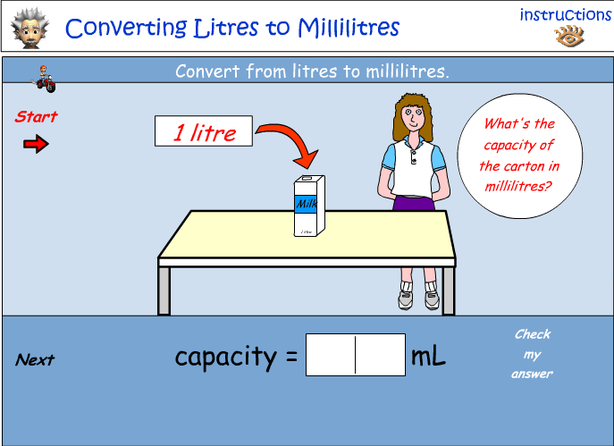Convert litres to millilitres