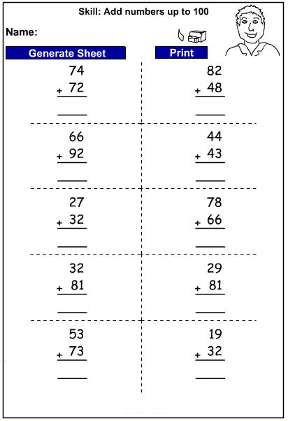 Drill - Adding two digit numbers - written strategies (Auto-Generated)