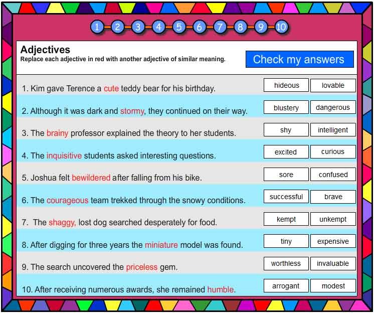 Adjectives Vocabulary Builder