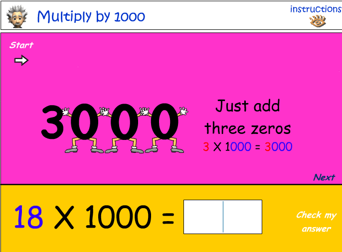 Multiplying by 1000