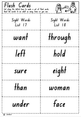 Flash Cards List 17 and 18
