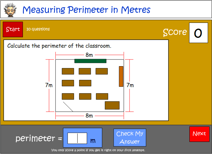 Calculating Perimeter using Metres