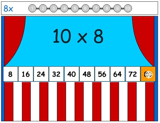 8X Tables Game - Learn the Number Facts