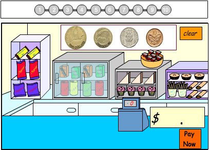 Using coins to pay for goods