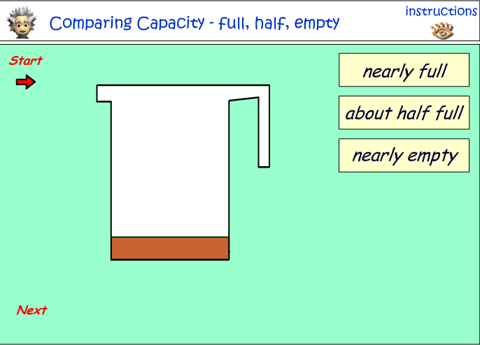 Comparing capacity - full, half or empty